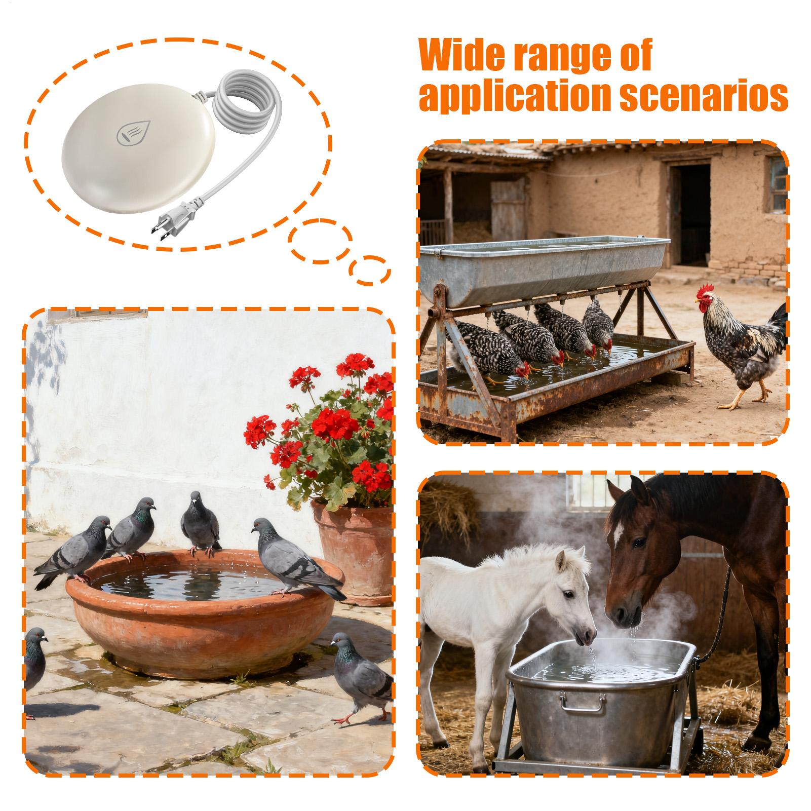 Smart Garden Bird Bath - เครื่องทำความร้อนสำหรับน้ำพุนกในฤดูหนาว ระบบให้น้ำอัจฉริยะ ป้องกันน้ำแข็งเกาะ สำหรับใช้กลางแจ้ง บ่อ น้ำพุ