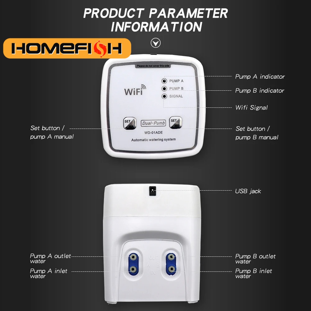 Smart Garden Keeper - อุปกรณ์รดน้ำอัจฉริยะ WIFI ปั๊มน้ำคู่ ระบบหยดน้ำอัตโนมัติตั้งเวลาได้ ควบคุมผ่านแอพระยะไกล สำหรับสวน