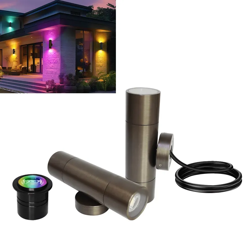 Smart Garden - โคมไฟติดผนัง LED สำหรับภายนอกอาคาร ทำจากทองเหลืองทนทาน ดีไซน์กันน้ำ IP65