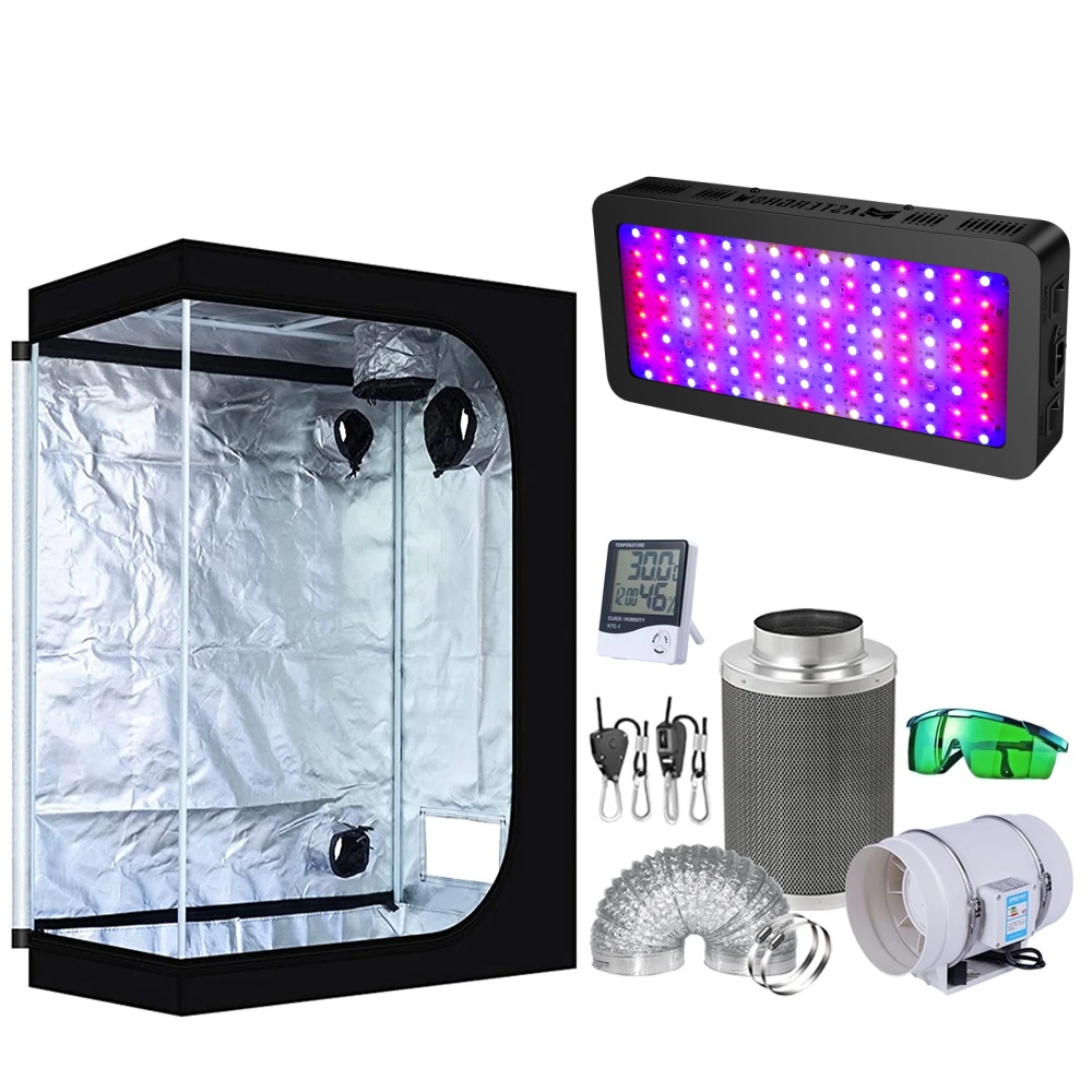 Grow Tent Complete Kit - ระบบปลูกพืชไฮโดรโปนิกส์ในเต็นท์ปลูกพร้อมไฟปลูกพืชแบบ LED ชุดอุปกรณ์ครบครัน ความเข้มแสงสูง PPFD พัดลมดูดอากาศขนาด