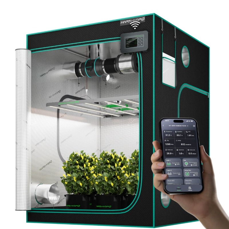 Grow Tent Complete Kit - ชุดปลูกต้นไม้แบบเต็นท์ 4x4 ฟุต (120x120 ซม.) พร้อมไฟปลูกต้นไม้แบบ