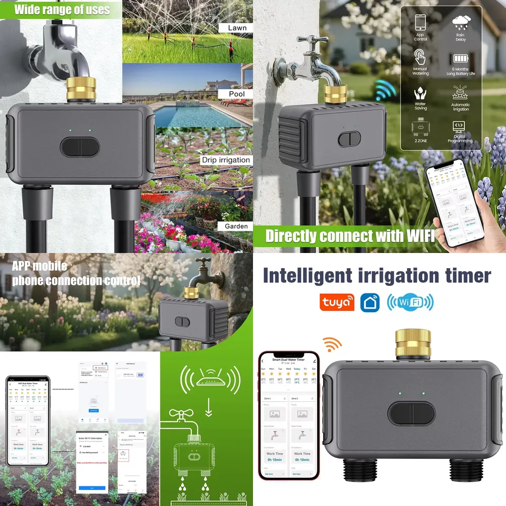 Smart Garden - WAP01 ตัวตั้งเวลาควบคุมการรดน้ำแบบ WiFi ควบคุมผ่านแอพ 2 หัวฉีดน้ำ
