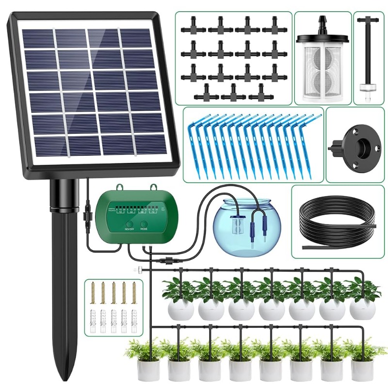 Smart Garden Home - พลังงานแสงอาทิตย์อัจฉริยะชลประทานชุด 6V 2W ในตัว 1800mAh แบตเตอรี่ชลประทานสําหรับกระถางต้นไม้