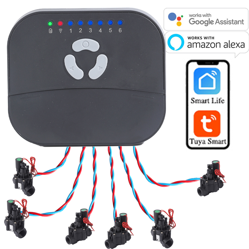 Smart Garden Keeper - ตัวตั้งเวลาควบคุมการรดน้ำอัจฉริยะ 6 โซน เชื่อมต่อ WiFi ผ่าน