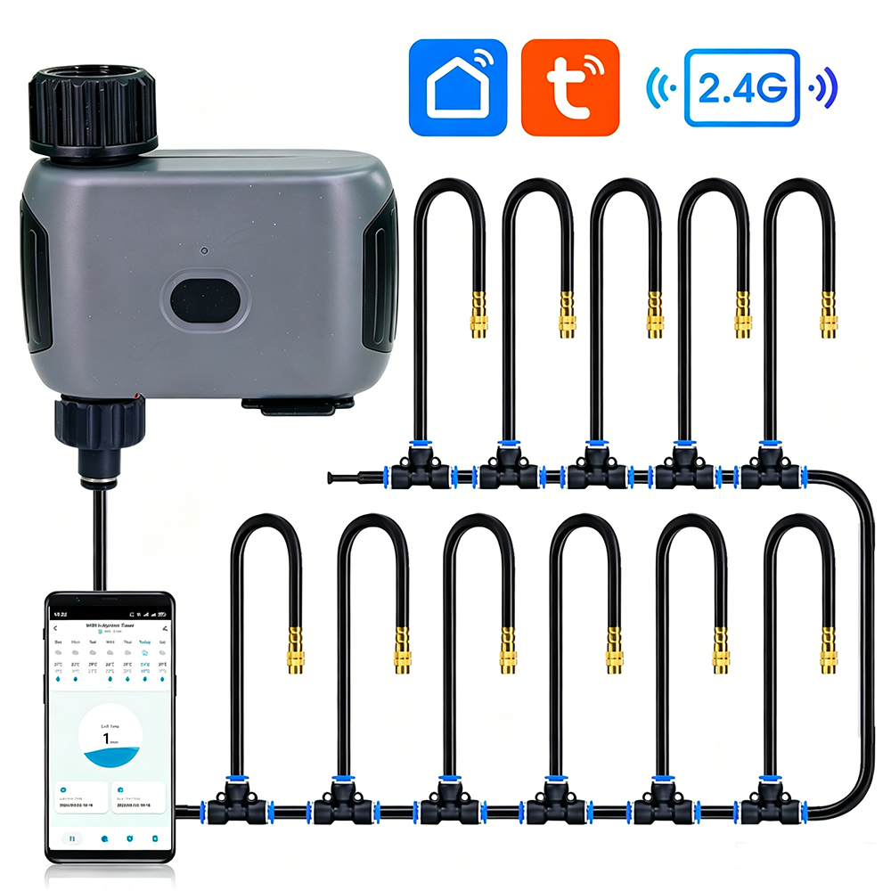 Smart Garden Keeper - ชุดอุปกรณ์รดน้ำต้นไม้แบบตั้งเวลาควบคุมผ่าน WiFi ยี่ห้อ Tuya Smart สำหรับสวน