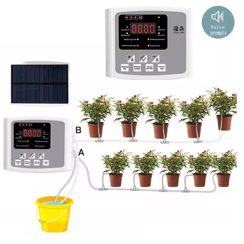 Smart Garden Sprinkler - ระบบชลประทานพลังงานแสงอาทิตย์ ชุดระบบน้ำหยดอัตโนมัติสำหรับสวน อุปกรณ์ตั้งเวลาให้น้ำ ตัวควบคุมการให้น้ำต้นไม้