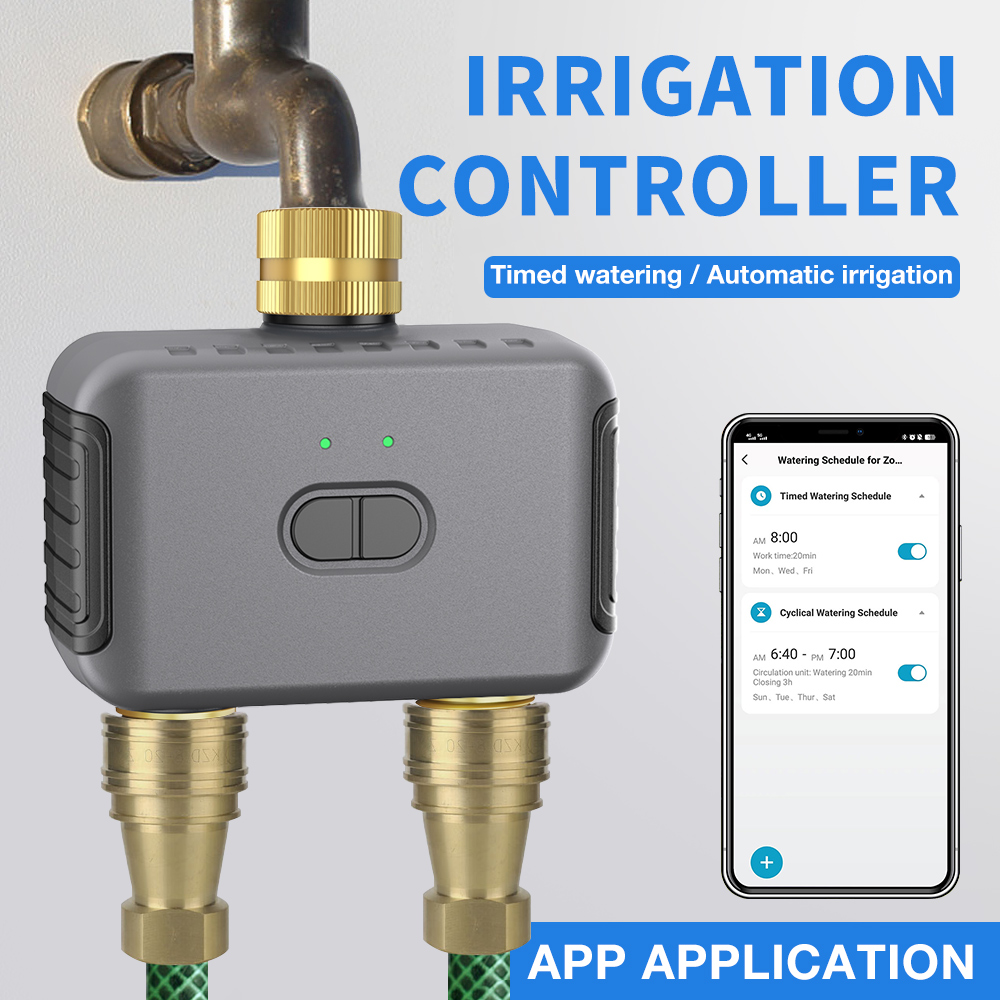 Smart Garden - Tuya 2 โซนรดน้ําจับเวลาสวนชลประทานอัตโนมัติ Controller ระบบรดน้ําหยด Sprinkler