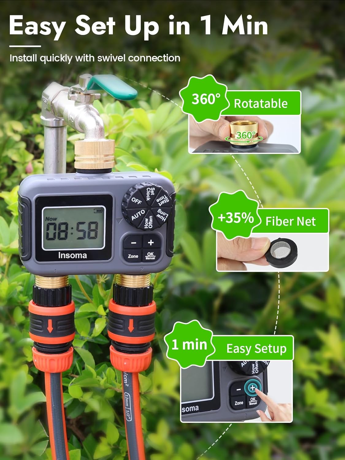 ระบบรดน้ำอัจฉริยะแบบสองช่องจ่า - Smart Garden Keeper บทวิจารณ์และราคา