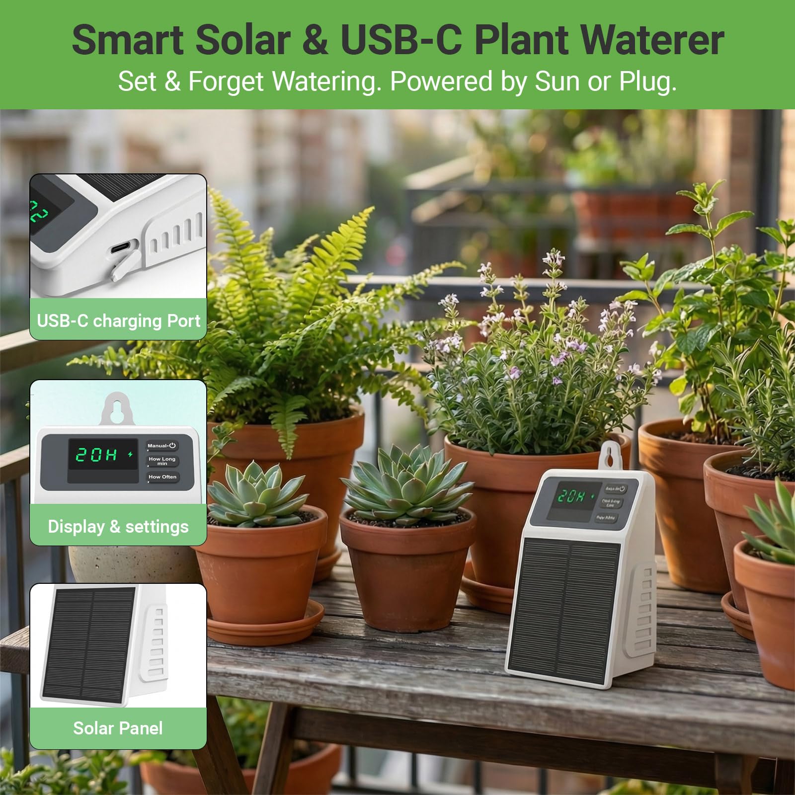 ระบบให้น้ำหยดด้วยพลังงานแสงอาท - Smart Garden Monitor บทวิจารณ์และราคา