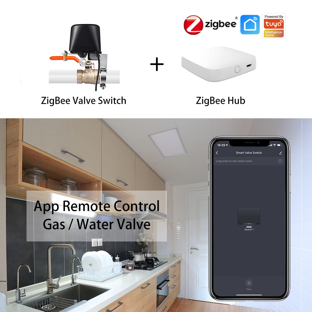 ZigBee น้ํา/วาล์วแก๊สรีโมทคอนโ - Smart Garden Home บทวิจารณ์และราคา