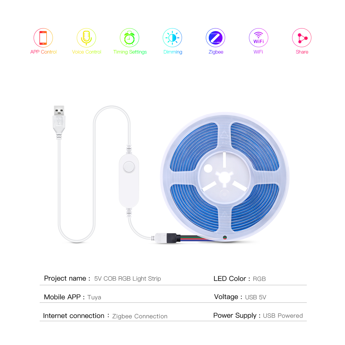 ไฟ LED Strip ZigBee อัจฉริยะ T - Smart Garden Light Controller บทวิจารณ์และราคา